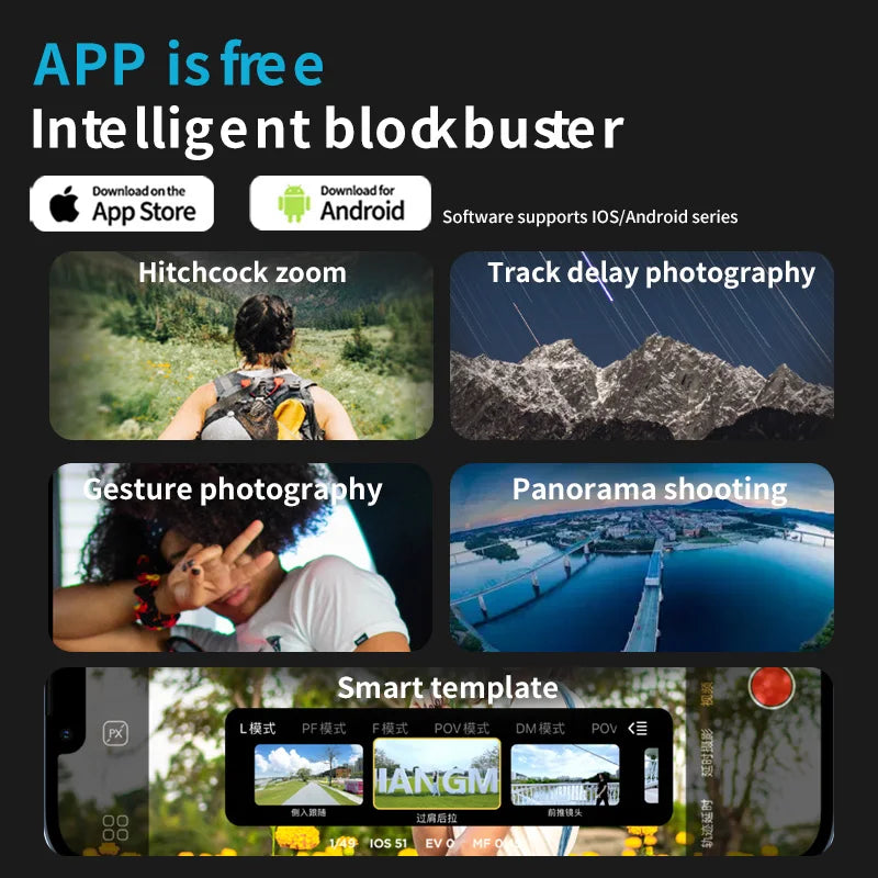 AOCHUAN 3-Achsen-Hand-Gimbal-Stabilisator für Smartphone mit Fülllicht für iPhone Android Face Tracking Vlog Smart XE