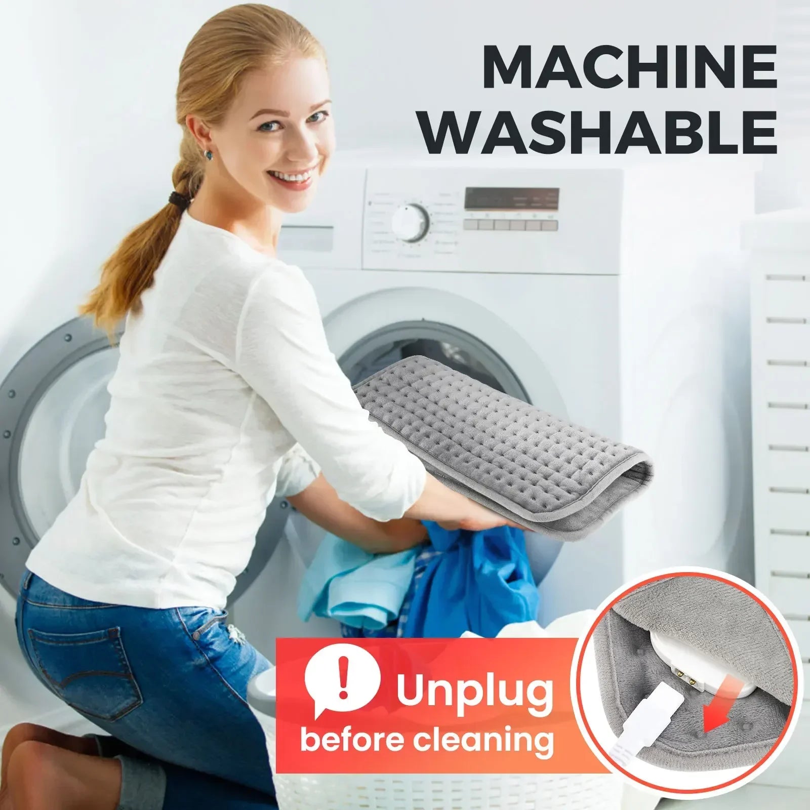 Elektrisches Fußheizkissen – Waschbarer Fußwärmer aus weichem Plüsch für Damen & Herren