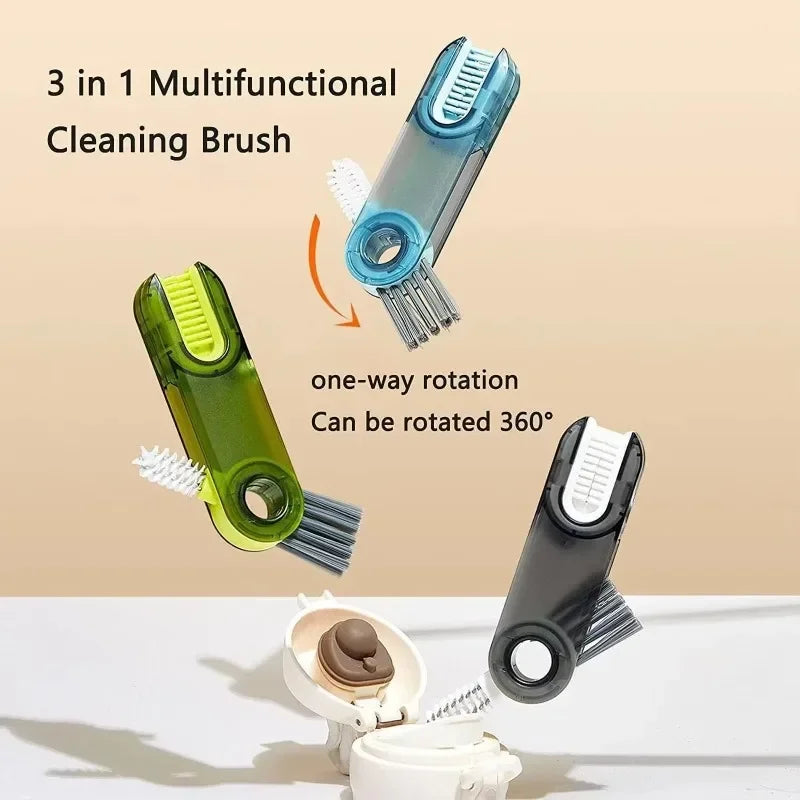 3-in-1 Reinigungsbürste für Flaschen & Deckel – Multifunktionale Bürste für Wasserflaschen & Becher